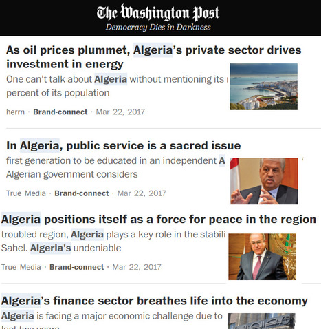 De la pub sur le Washington Post pour "vanter" les atouts de l'Algérie | DocPresseESJ | Scoop.it