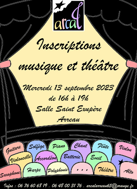 Inscriptions Musique et théâtre à l'ARCAL le mercredi 13 septembre de 16 à 19h au Terminus, Arreau | Vallées d'Aure & Louron - Pyrénées | Scoop.it