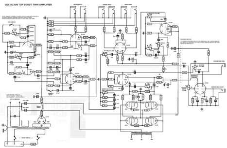 Vox AC30/6 JMI Top Boost Twin Amplifier schematics | DIY Music & electronics | Scoop.it