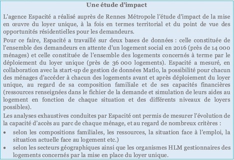Une autre politique de loyer dans le parc social est-elle possible ? L’expérimentation du loyer unique à Rennes Métropole | Politique du logement.com | Egalité de traitement et logement | Scoop.it