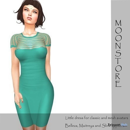 Cutie Green Dress June 2016 Group Gift by Moonstore | Teleport Hub - Second Life Freebies | Teleport Hub | Scoop.it