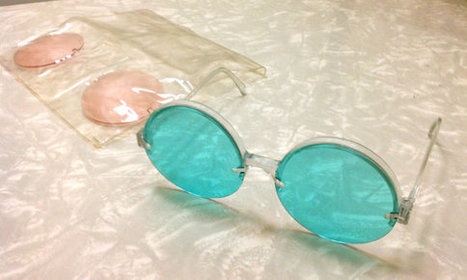 Authentic Vintage Mod 1960s Plastic Italian Sunglasses with Interchangeable Pink & Blue Lensess | Antiques & Vintage Collectibles | Scoop.it