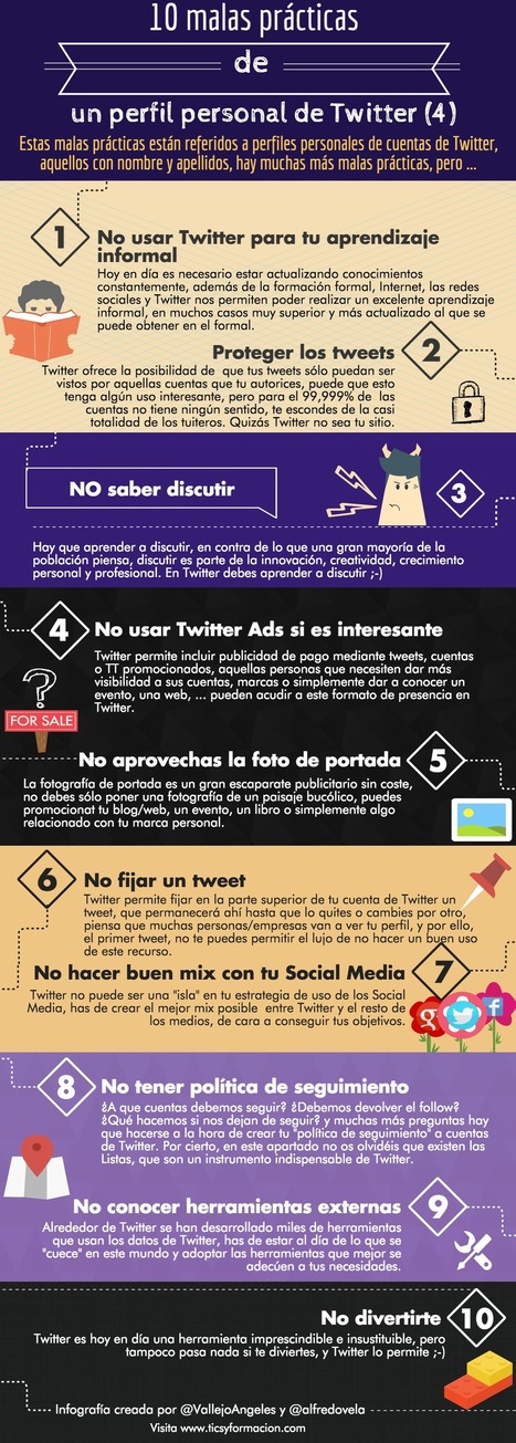 10 malas prácticas de un perfil personal en Twitter (IV) | TIC & Educación | Scoop.it