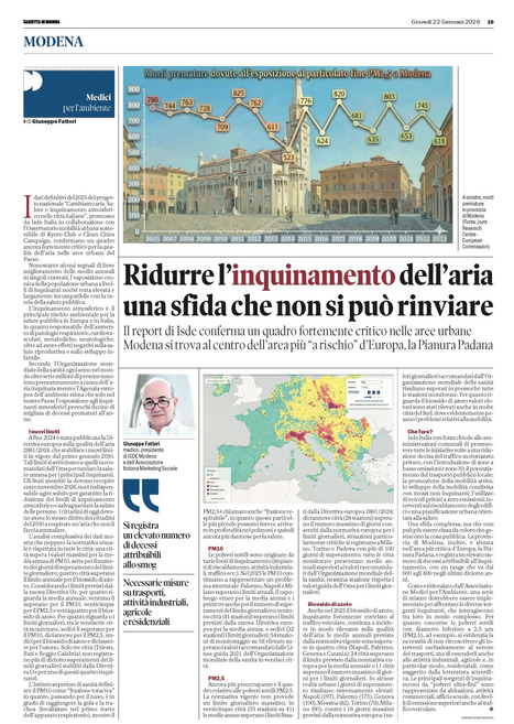 Ridurre l'inquinamento dell'aria una sfida che non si pu&ograve; rinviare | Coordinamento ISDE Emilia Romagna per &ldquo;Salute e inquinamento atmosferico nelle citt&agrave; italiane&rdquo; | Scoop.it