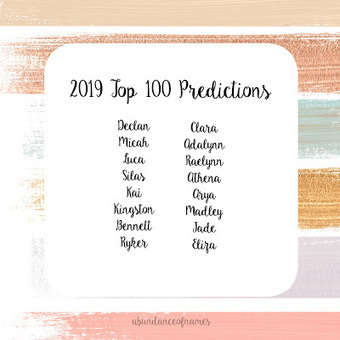 Ren's Baby Name Blog: 2019 List Predictions {Top 100} | Name News | Scoop.it