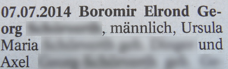 Viele Grüße aus Mittelerde. Boromir Elrond Georg | Name News | Scoop.it