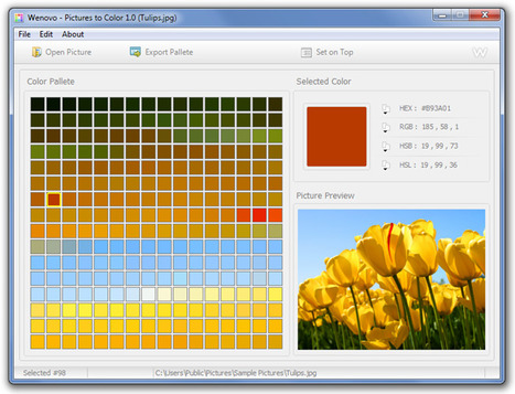 Pictures to Color: Extract And Save Colors Used In Image | Le Top des Applications Web et Logiciels Gratuits | Scoop.it