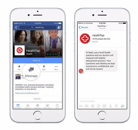 Facebook Messenger Adds Instant, Free Answers from Doctors Via HealthTap | mHealth- Advances, Knowledge and Patient Engagement | Scoop.it