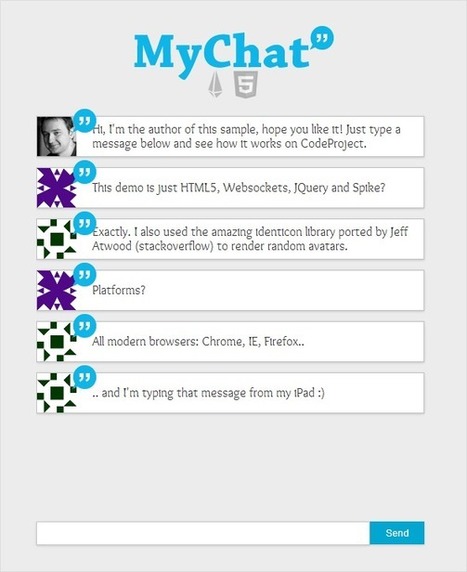 HTML5 Real-Time Chat with Websockets, jQuery, and Spike-Engine - CodeProject | JavaScript for Line of Business Applications | Scoop.it