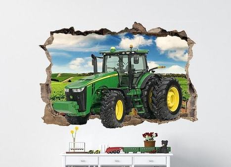 John Deere Wall Decal Tractor Sticker Vinyl Art Construction Equipment Smashed 2
