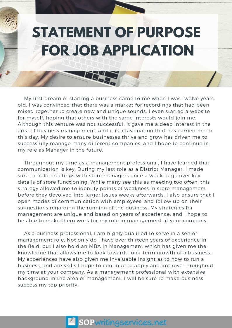 How To Write Statement Of Purpose For Job Job Retro