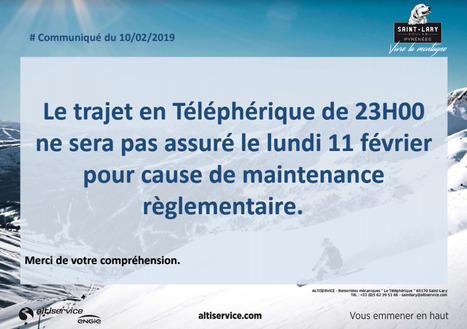 Interruption de service pour le téléphérique de Saint-Lary Soulan le 11 février au soir | Vallées d'Aure & Louron - Pyrénées | Scoop.it
