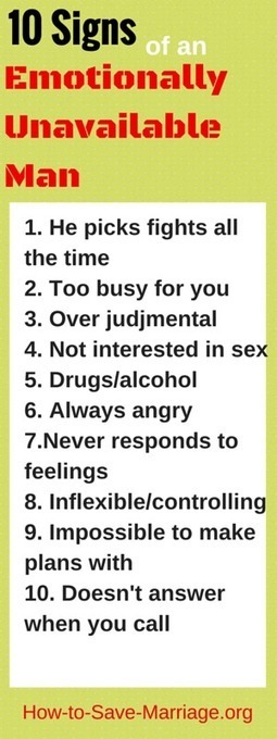 10 Warning Signs of an Emotionally Unavailable Man | How to Save Your Marriage | Scoop.it