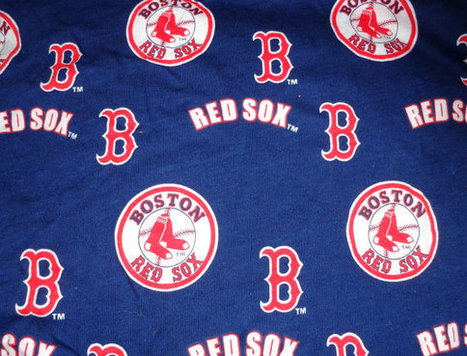 Boston Red Sox cotton fabric dark blue background material scrap 2 pieces by ilPiccoloGiardino | Boston, you're my home | Scoop.it