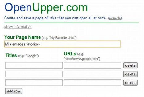 OpenUpper &ndash; crea una p&aacute;gina con una lista de enlaces web para abrirlas de manera simult&aacute;nea | TECNOLOG&Iacute;A_aal66 | Scoop.it