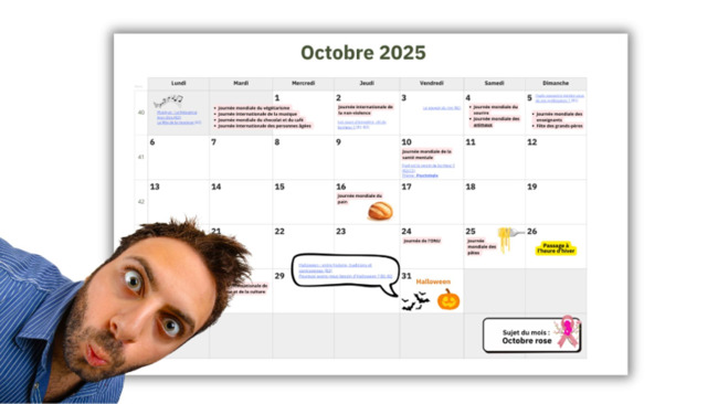 Le calendrier FLE pour octobre 2025 vient d'être publié ! | POURQUOI PAS... EN FRANÇAIS ? | Scoop.it