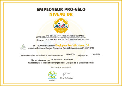Le Label OR de la mobilité durable pour l'IRD en Occitanie | Site Web IRD | Mobilités et tourisme | Scoop.it