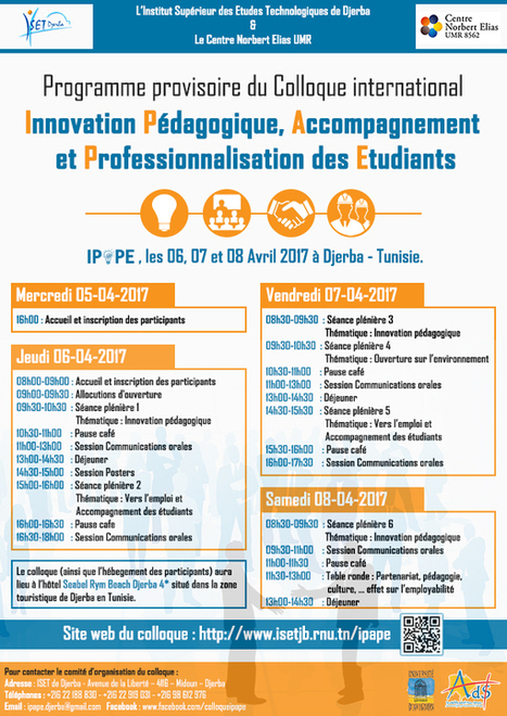 Colloque IPAPE'2017 : Innovation Pédagogique, Accompagnement et Professionnalisation | R-e-cherches, publications, présentations | Scoop.it