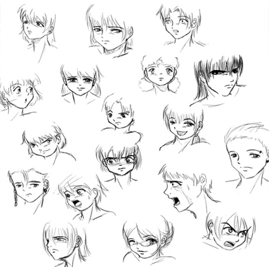 manga drawing face