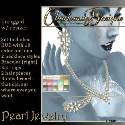 Pearl Jewelry Set January 2022 Group Gift by Charisma&rsquo;s Designs | Teleport Hub - Second Life Freebies | Second Life Freebies | Scoop.it