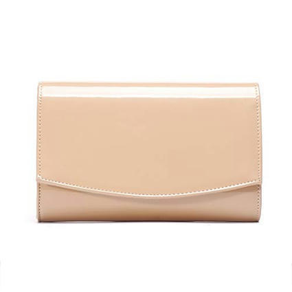 Women Patent Leather Wallets Fashion Clutch Purses, Wallyn's Evening Bag Handbag Solid Color