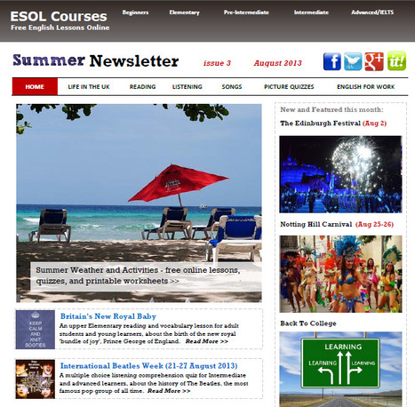 ESOL Courses Newsletter, Aug 2013 | Topical English Activities | Scoop.it