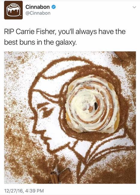 Cinnabon Gets Overzealous in Its Twitter Grief for Carrie Fisher | Public Relations & Social Marketing Insight | Scoop.it