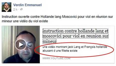 REVELATION : E. Verdin annonce détenir la VIDEO de Lang et Hollande, nus avec 1 fillette ! | Informations | Scoop.it