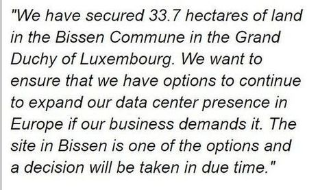 Pour un centre de données: Google a un terrain au Luxembourg | #Acquisitions #Europe #DataCentre | Luxembourg (Europe) | Scoop.it