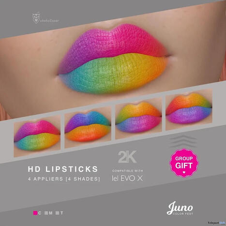 HD Lipsticks Juno Color Fest June 2026 Group Gift by shebzZzaar | Teleport Hub - Second Life Freebies | Second Life Freebies | Scoop.it