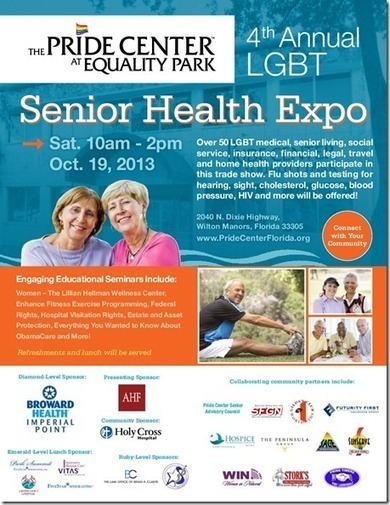 Fourth annual LGBT Senior Health Expo 10 a.m. to 2 p.m. Saturday at Pride Center in Wilton Manors | PinkieB.com | LGBTQ+ Life | Scoop.it