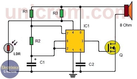 Detector de oscuridad sonoro con 555 (aviso auditivo) | tecno4 | Scoop.it