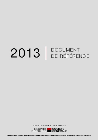 Document de référence 2013 Société Générale : "convergence RSO" en progression | Pertinences sociétales | Scoop.it