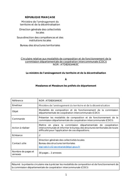 Modalit&eacute;s de composition et de fonctionnement de la commission d&eacute;partementale de coop&eacute;ration intercommunale (CDCI) | Veille juridique du CDG13 | Scoop.it