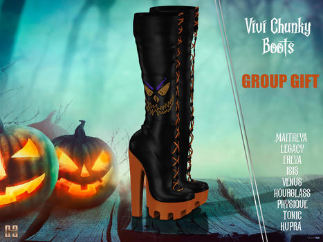 Vivi Chunky Boots for Halloween October 2021 Group Gift by Hilly Haalan | Teleport Hub - Second Life Freebies | Second Life Freebies | Scoop.it
