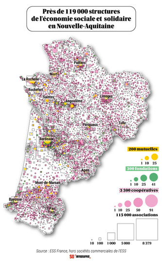 INFOGRAPHIES - Combien de salariés travaillent dans le secteur de l’économie sociale et solidaire (ESS) en Nouvelle-Aquitaine ? | Nouvelle-Aquitaine | Scoop.it