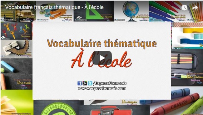 À l'école - Vocabulaire français thématique - EspaceFrancais.com | POURQUOI PAS... EN FRANÇAIS ? | Scoop.it