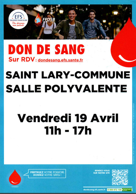 Collecte de sang à Saint-Lary le 19 avril | Vallées d'Aure & Louron - Pyrénées | Scoop.it