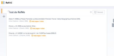 RefMe. Créer une bibliographie simplement | François MAGNAN  Formateur Consultant | Scoop.it