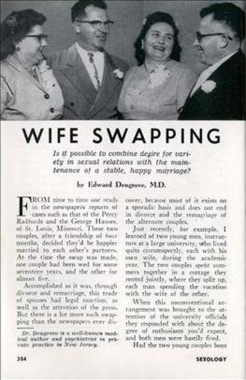 WIFE SWAPPING - Sexology (Jan, 1959) | Herstory | Scoop.it