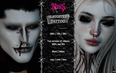 Slaughter Tattoo October 2026 Group Gift by Stasis | Teleport Hub - Second Life Freebies | Second Life Freebies | Scoop.it