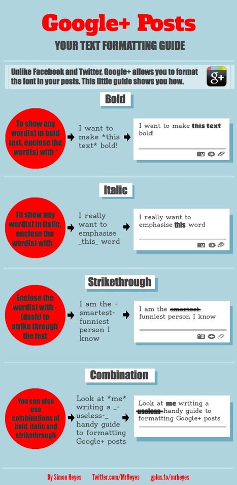 4 Tips To Creatively Style Your Google+ Posts [Infographic] | Latest Social Media News | Scoop.it