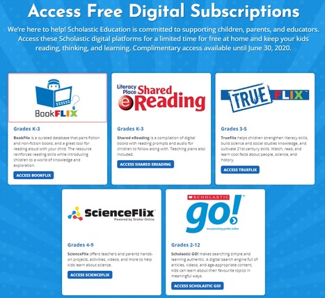 Keep your kids reading, thinking, and learning. Complimentary access to a variety of digital resources is available until June 30, 2020. (BookFlix, Shared eReading, TrueFlix, ScienceFlix, and Schol... | iGeneration - 21st Century Education (Pedagogy & Digital Innovation) | Scoop.it