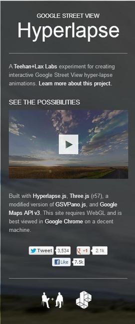 Visualiser en vidéo un parcours sur Google Street View, Hyperlapse | simulateurs | Scoop.it
