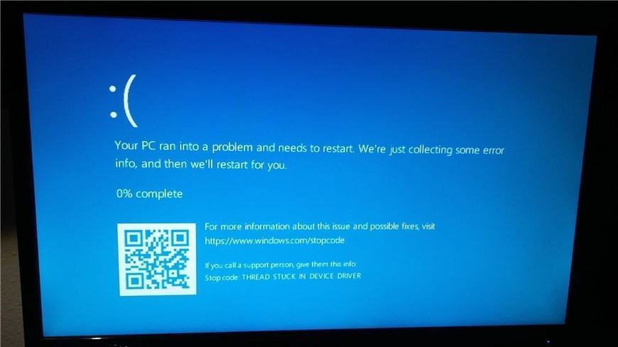 bsod stop code thread stuck device driver