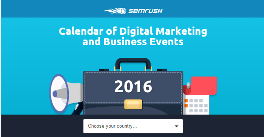 2016 Calendar of Digital Marketing and Business Events - SEMrush | The MarTech Digest | Scoop.it