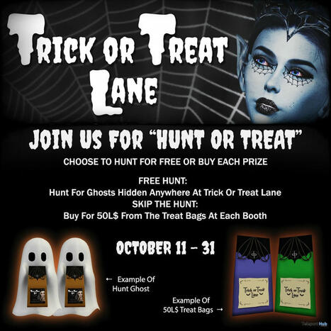 Trick Or Treat Lane Event & Hunt 2025 | Teleport Hub - Second Life Events & Hunts | Second Life Freebies | Scoop.it