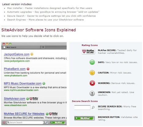 McAfee SiteAdvisor now supports Safari for Mac users | 21st Century Learning and Teaching | Scoop.it