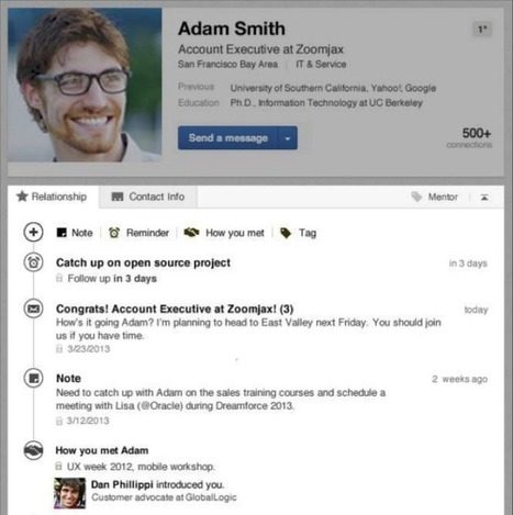 'LinkedIn Contacts' Helps You Build, Maintain Important Relationships | Latest Social Media News | Scoop.it