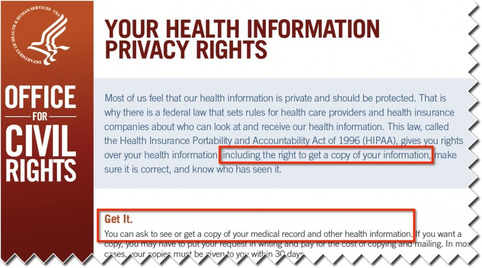 &ldquo;You can ask to see or get a copy of your medical record & other health information&rdquo; &laquo; e-Patient Dave | Social Health on line | Scoop.it